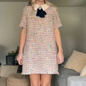 Boutique Tweed Dress with Pockets